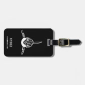 Zwart-witte tribale orca bagagelabel (Voorkant horizontaal)