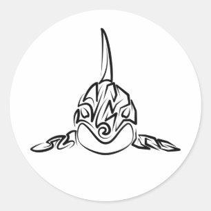 Zwart-witte tribale orca ronde sticker