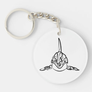 Zwart-witte tribale orca sleutelhanger