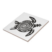 Zwart-witte tribale schildpad tegeltje (Zijkant)