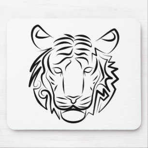 Zwart-witte tribale tijger muismat