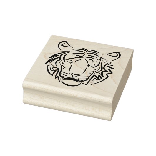 Zwart-witte tribale tijger rubberstempel (Stempel)
