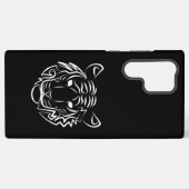 Zwart-witte tribale tijger samsung galaxy hoesje (Achterkant horizontaal)