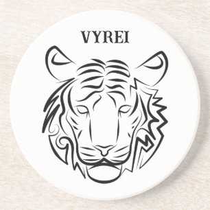 Zwart-witte tribale tijger zandsteen onderzetter
