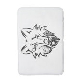 Zwart-witte tribale Wolf Badmat (Voorkant Verticaal)