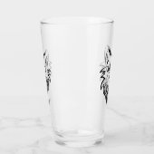 Zwart-witte tribale Wolf Glas (Links)