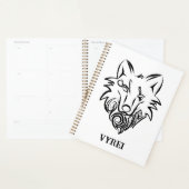 Zwart-witte tribale Wolf Planner (Display)