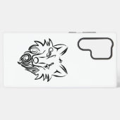 Zwart-witte tribale Wolf Samsung Galaxy Hoesje (Achterkant horizontaal)