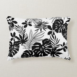 Zwart-witte tropen: Silhouetted Natuur Accent Kussen