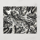 Zwart Witte Tropische Bladeren Trouwen Save the Da (Achterkant)