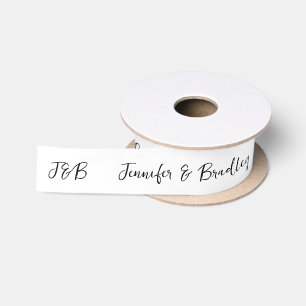 Zwart Witte Trouw Monogram Met Persoonlijke Namen Lint