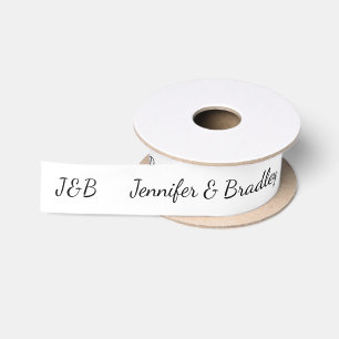 Zwart Witte Trouw Monogram Met Persoonlijke Namen Lint
