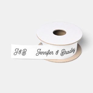 Zwart Witte Trouw Monogram Met Persoonlijke Namen Lint