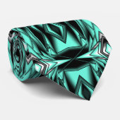 Zwart Witte Turquoise Ombre Moderne Abstracte Kuns Stropdas (Opgerold)