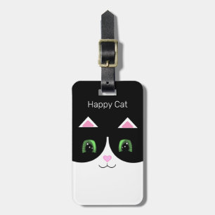 Zwart & Witte Tuxedo Kat Bagagelabel