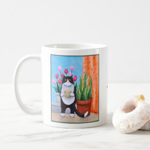Zwart-witte Tuxedo Kat Grappige en schattige Kat c Koffiemok
