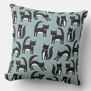 Zwart-witte Tuxedo katten Kussen