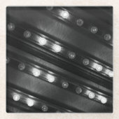 Zwart-witte Twinkle-lichten Glazen Onderzetter (Voorkant)