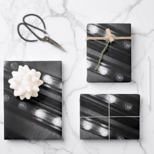 Zwart-witte Twinkle-lichten Inpakpapier Vel