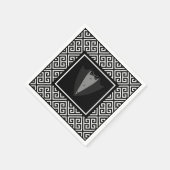 Zwart-witte twitwasservetten servet (Hoek)