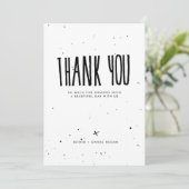 Zwart-witte typografie Splatter Dank u Bedankkaart (Staand voorkant)
