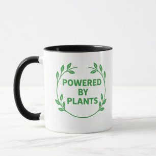 Zwart-witte veganistische plantaardige mok