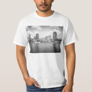 Zwart-witte veldlijn t-shirt