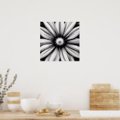 Zwart-witte  ventilator poster (Keuken)