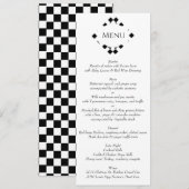 Zwart-witte verfijnde bruiloft menu (Voorkant / Achterkant)