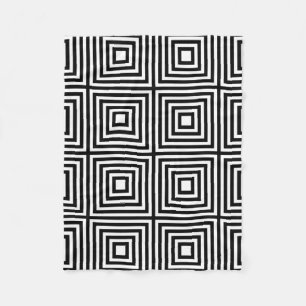 Zwart-witte vierkantjes op vierkantjes fleece deken