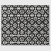 Zwart-witte vleermuis Damask Cadeaupapier (Vlak)