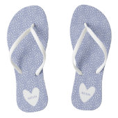 Zwart-witte vlek met hart gepersonaliseerd teenslippers (Voetbed)