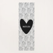 Zwart-witte vlek met hart gepersonaliseerd yogamat (Achterkant)