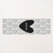 Zwart-witte vlek met hart gepersonaliseerd yogamat (Voorkant (horizontaal))