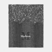 Zwart witte vleksprietgaren fleece deken (Voorkant)