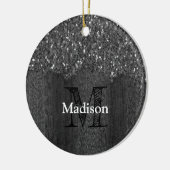 Zwart witte vleksprietgaren keramisch ornament (Links)