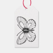 Zwart-witte vlinder cadeaulabel (Achterkant)