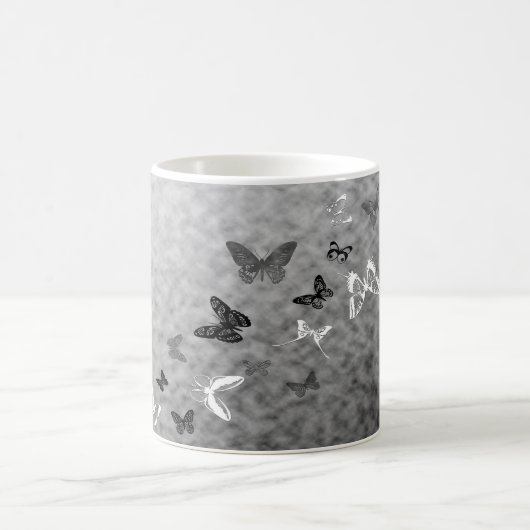 Zwart-witte vlinder koffiemok (Center)