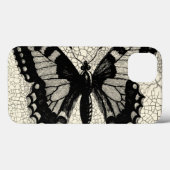 Zwart-witte vlinder op gekraakte achtergrond Case-Mate iPhone case (Achterkant (horizontaal))