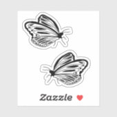 Zwart Witte Vlinder Sticker (Vel)