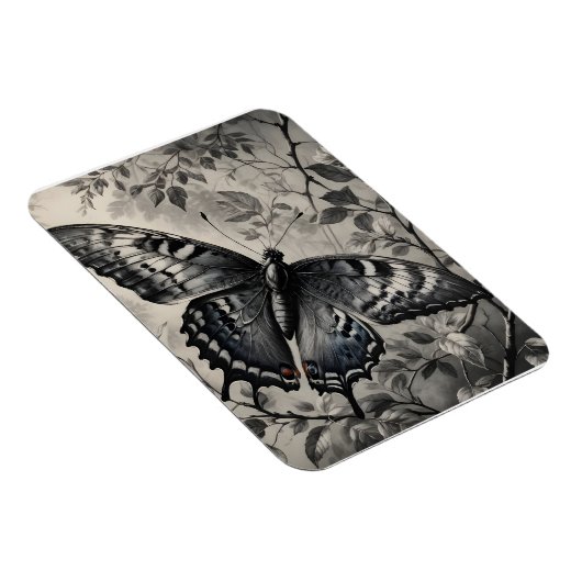 Zwart-witte vlinder tekening magneet (Rechterzijde)