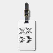 Zwart-witte vlinders bagagelabel (Voorkant verticaal)