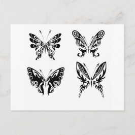 Zwart-witte vlinders briefkaart