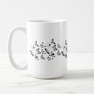 Zwart-witte vlinders koffiemok
