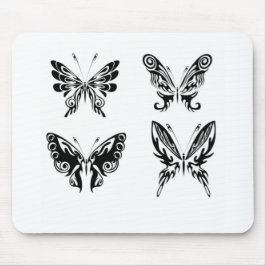 Zwart-witte vlinders muismat