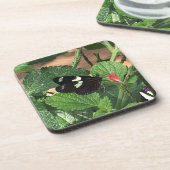 Zwart-witte vlinderschoonheid drankjes onderzetter (Linkerzijde)