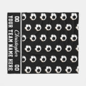 Zwart | Witte Voetbalnaam | Nummer | Team Fleece Deken (Voorkant (Horizontaal))