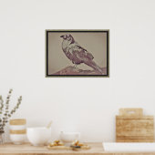 Zwart-witte vogel poster (Keuken)