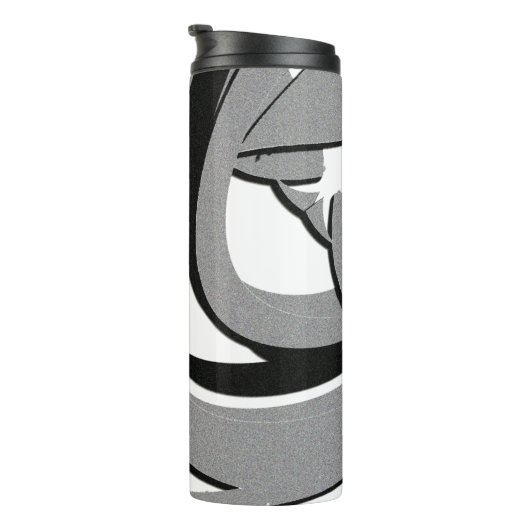 Zwart-witte vormkunst thermosbeker (Geroteerd rechts)