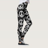 Zwart-witte vredessignalen leggings (Rechts)